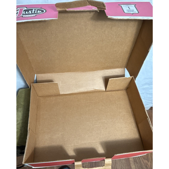 Justin Cowboy Boots BOX ONLY Texas Boot Maker Store Front Ads Retro Cowboy TX - Picture 11 of 11